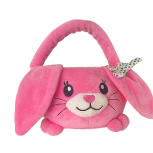 Personalised Pink Plush Easter Bunny Hunting Basket